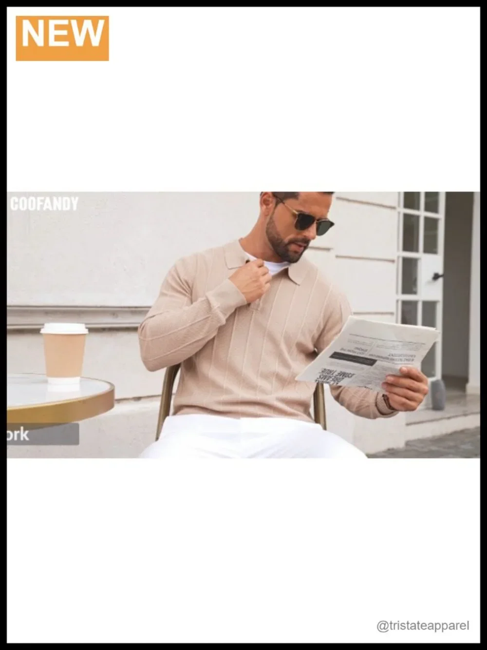 Long Sleeve Knit Polo Sweater Pullover Business Golf